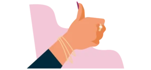 Illustration of a thumbs up icon representing a successful hire made with Indeed’s quality-focused hiring tools.