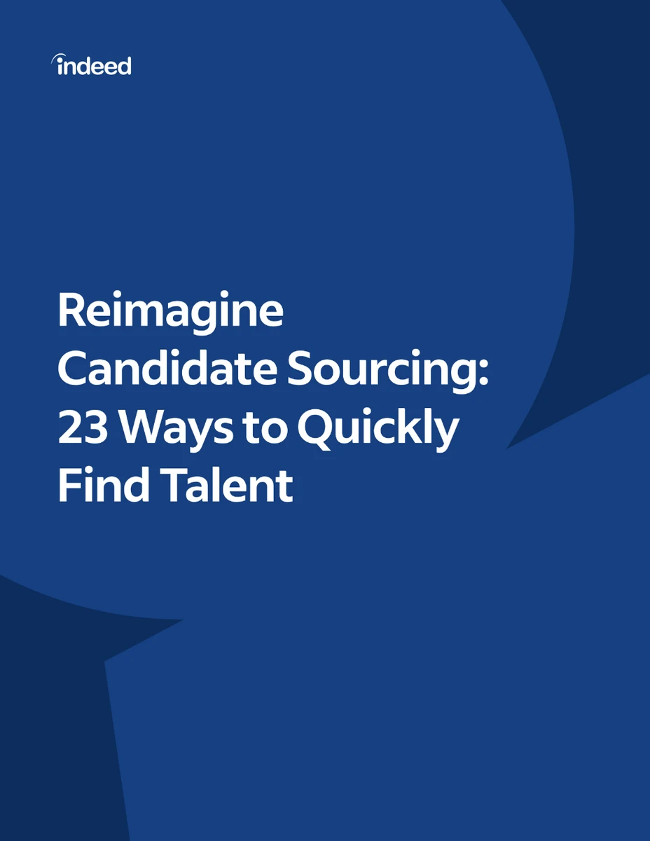 eBook cover for Reimagine Candidate Sourcing: 23 Ways to Quickly Find Talent
