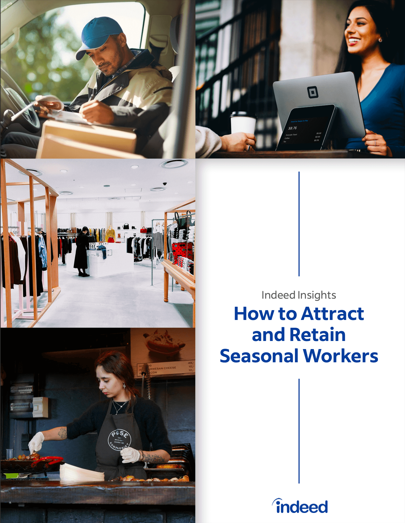 Cover of a report featuring a series of images of retail workers