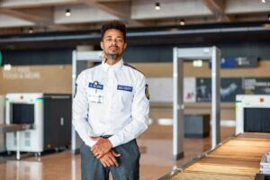 Black Male Airport Security Worker