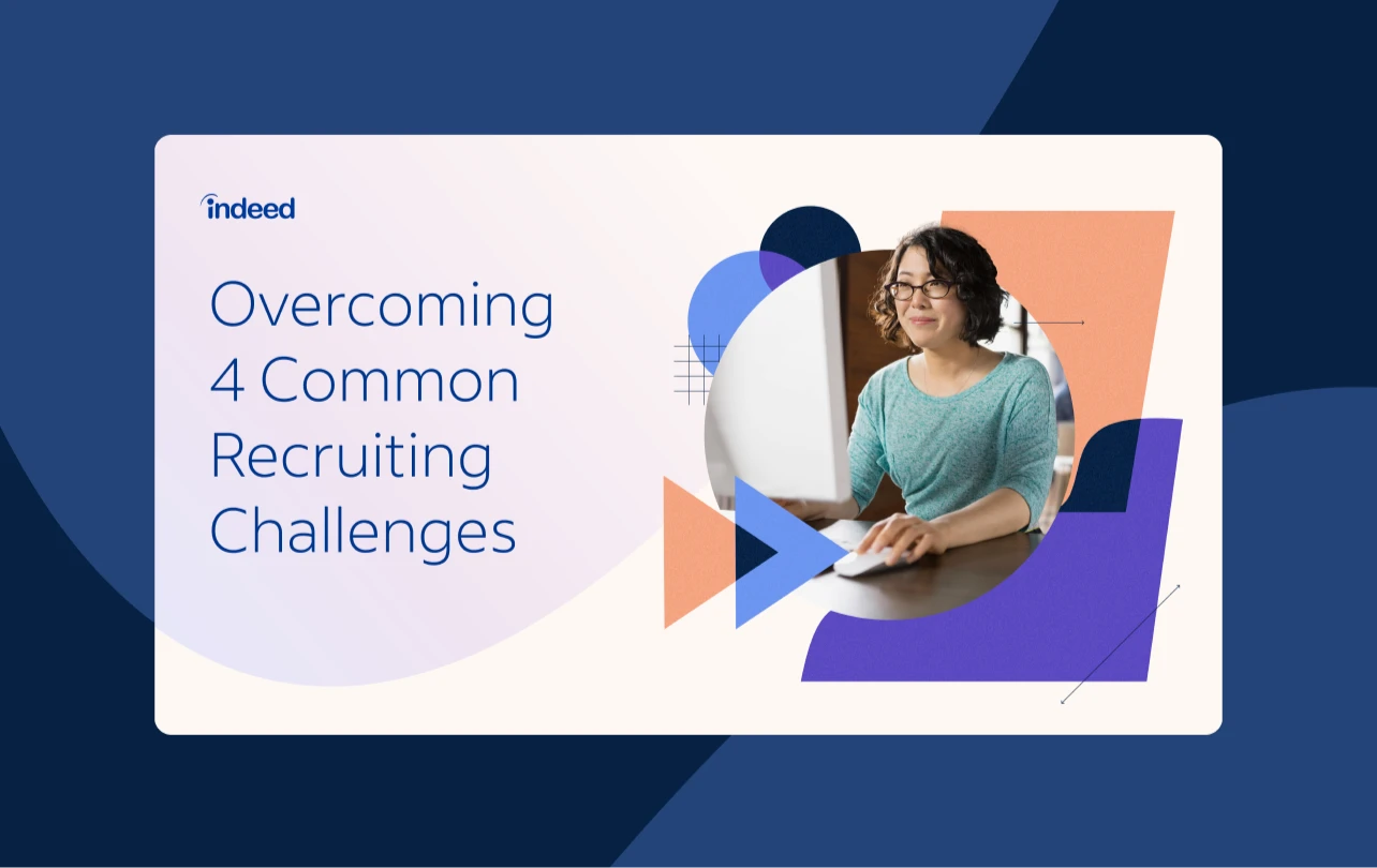 Thumbnail of guide showing title “Overcoming 4 Common Recruiting Challenges” 