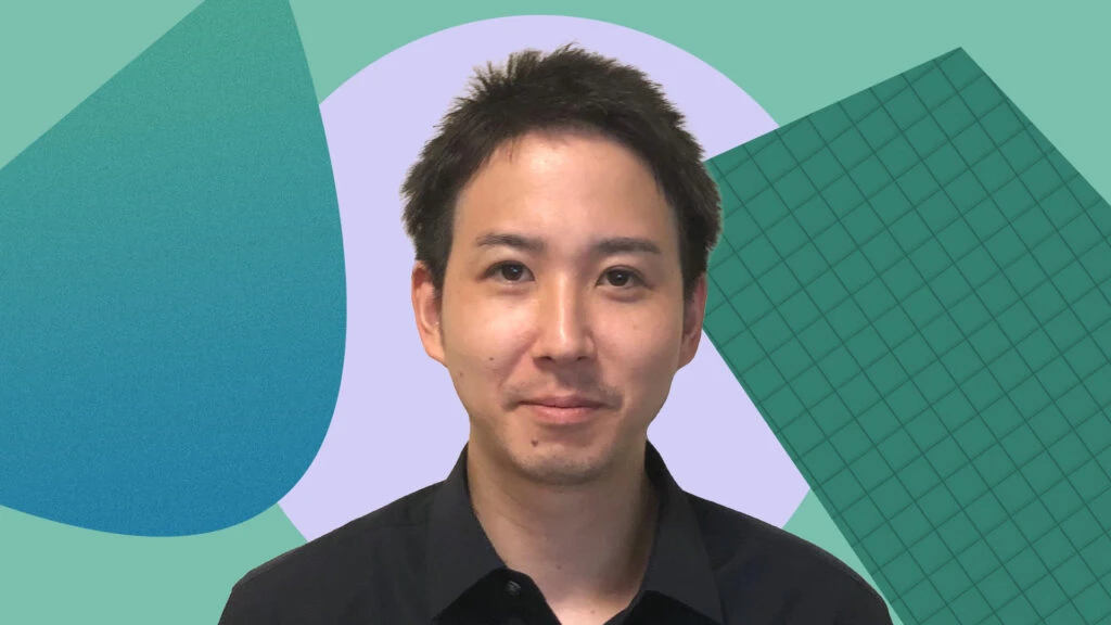 Image of Yusuke Aoki, Economist at Indeed Hiring Lab, shown against a colorful background.