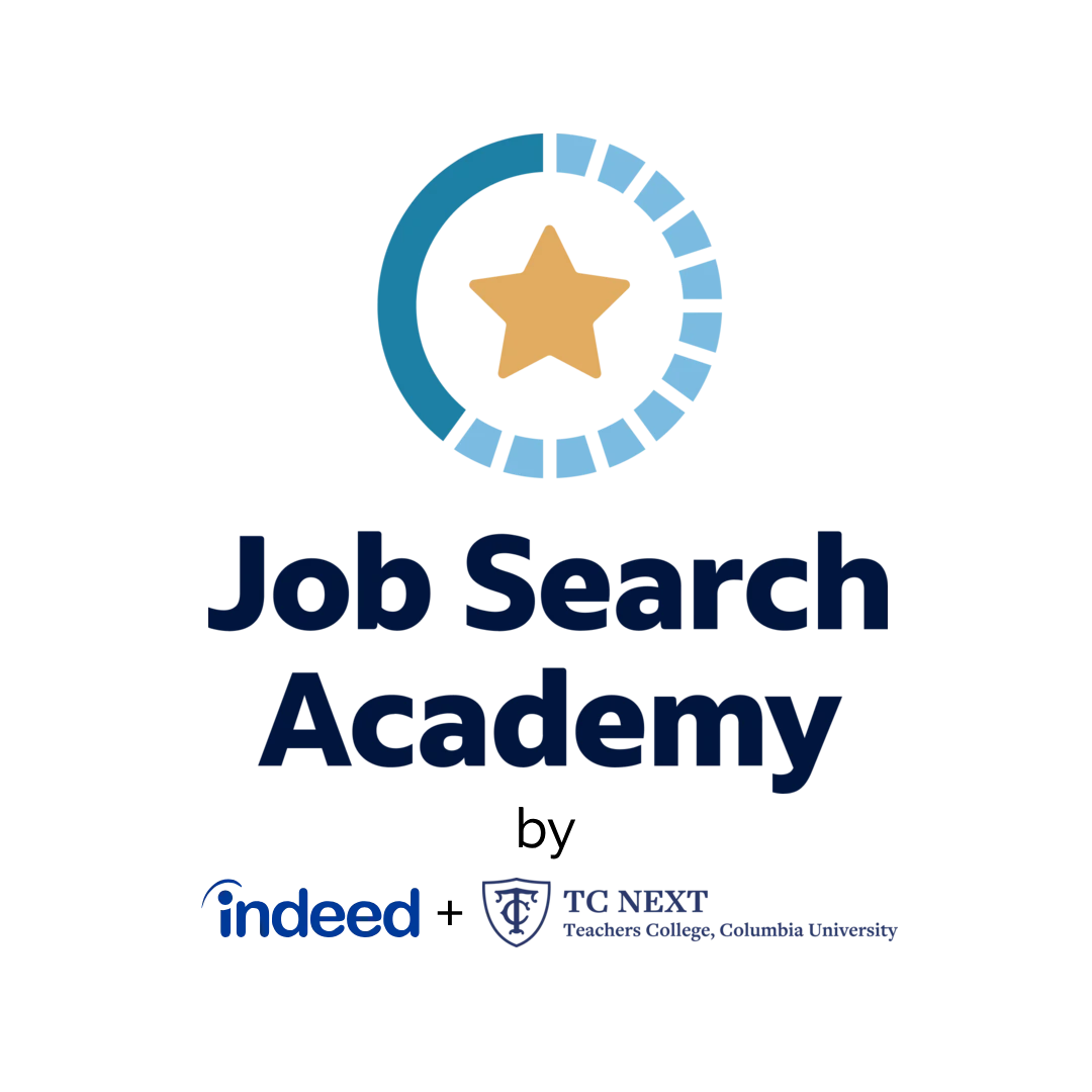 Job Search Academy by Indeed & Teachers College, Columbia University logo