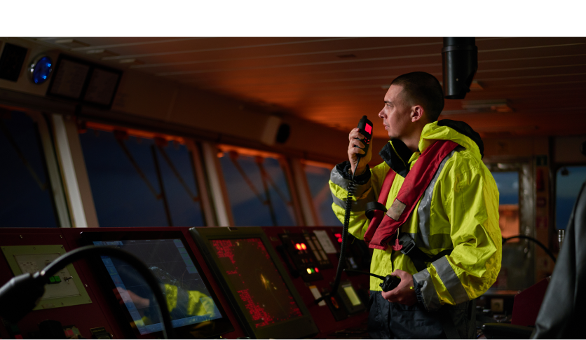 air traffic controller talking on radio
