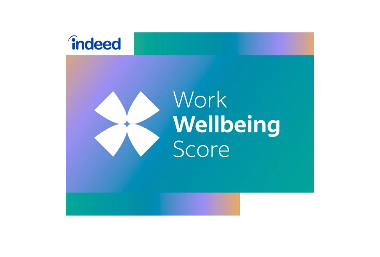 Indeed Work Wellbeing Score pinwheel logo.