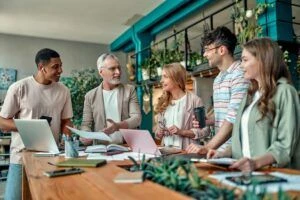 Group of people working in office