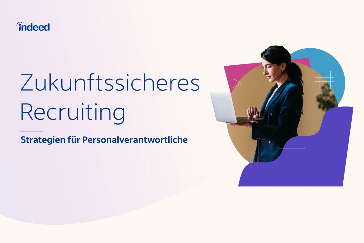 Vorschaubild des Leitfadens mit dem Titel: „Zukunftssicheres Recruiting“ und Untertitel „Strategien für Personalverantwortliche“
