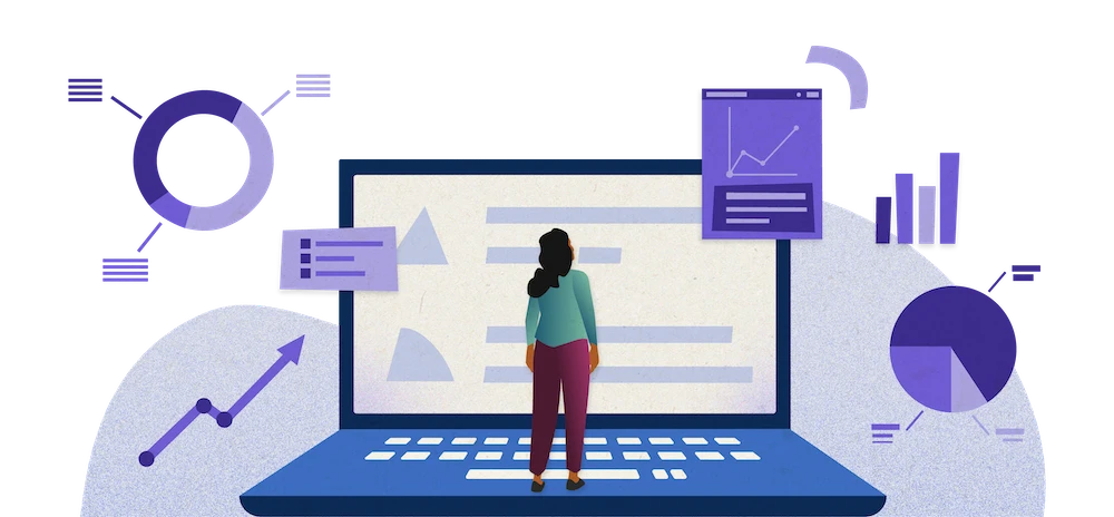 Responsable RH connectant le site Carrières de son entreprise à Indeed sur un ordinateur, avec plusieurs cartes doffres demploi et une icône de lien