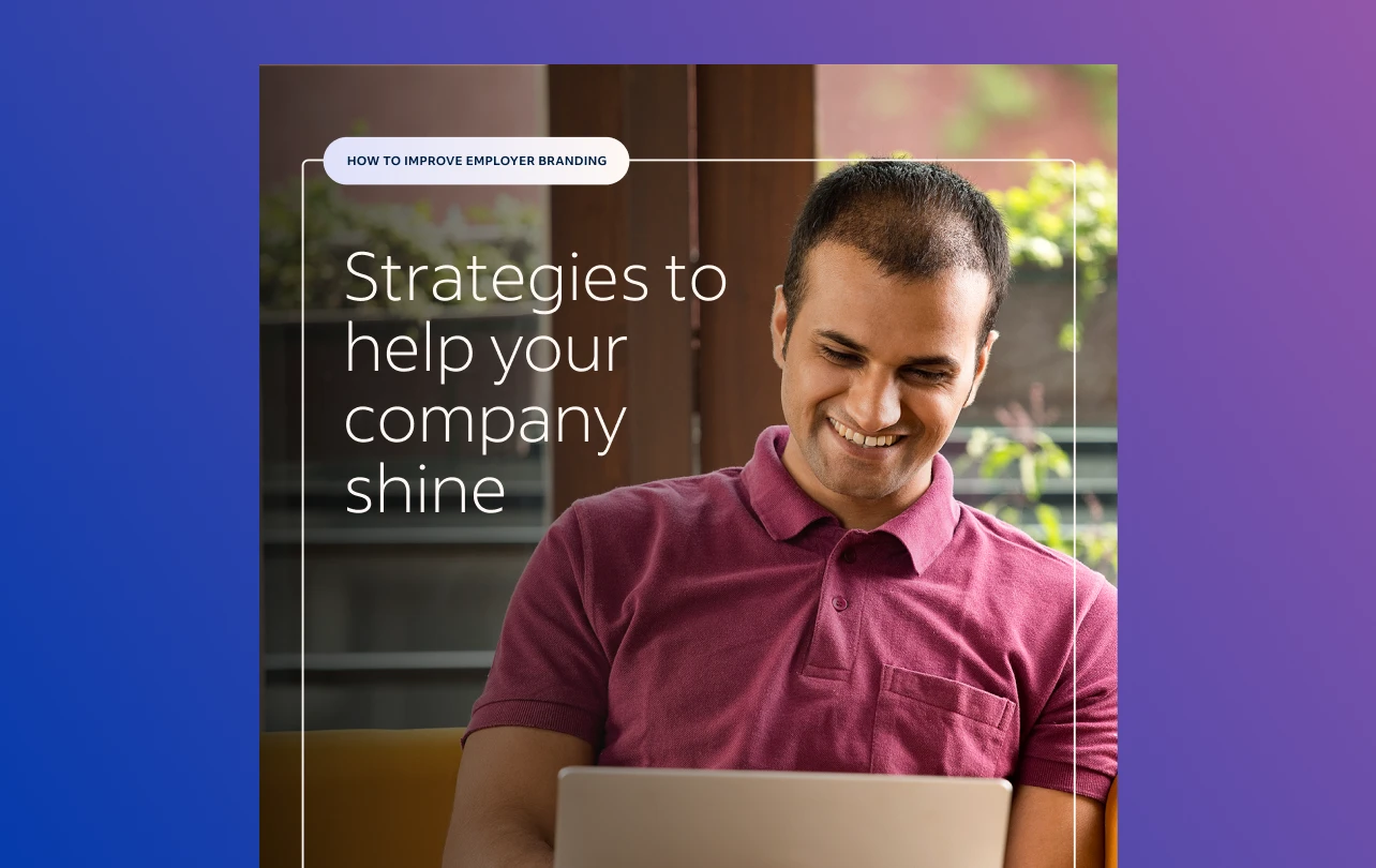 Cover of report showing title “How to improve employer branding” and subtitle “Strategies to help your company shine”