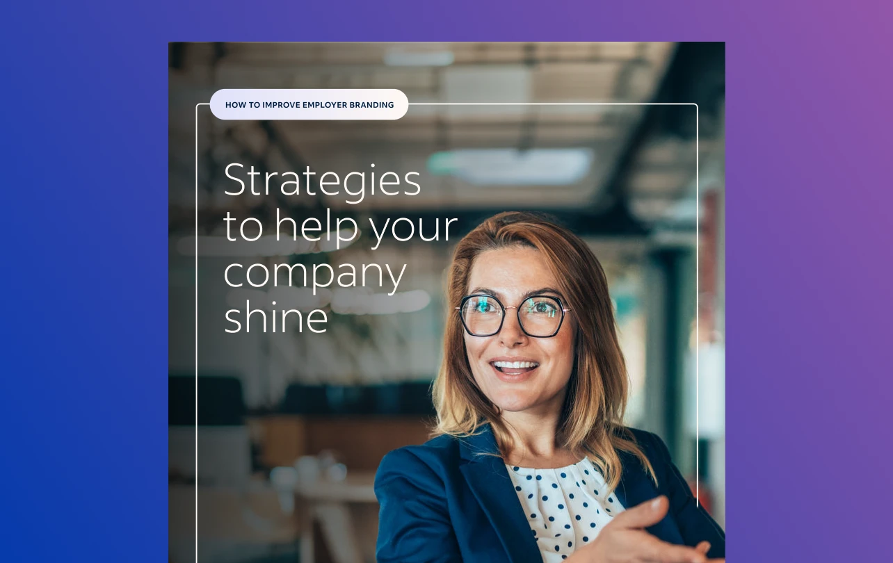 Cover of the report showing the title ‘How to improve employer branding’ and subtitle ‘Strategies to help your company shine’.