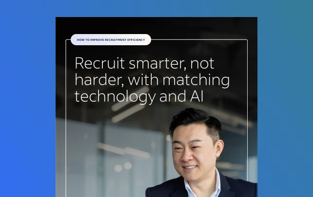 Cover of report showing title 'How to improve recruitment efficiency' and subtitle 'Recruit smarter, not harder, with matching technology and AI'