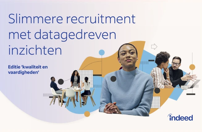 Voorblad van het rapport met de titel 'Slimmere recruitment met datagedreven inzichten' en de ondertitel Editie 'kwaliteit en vaardigheden’