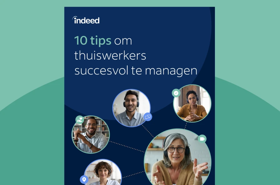 Omslag van het rapport met de titel '10 tips om thuiswerkers effectief te managen'