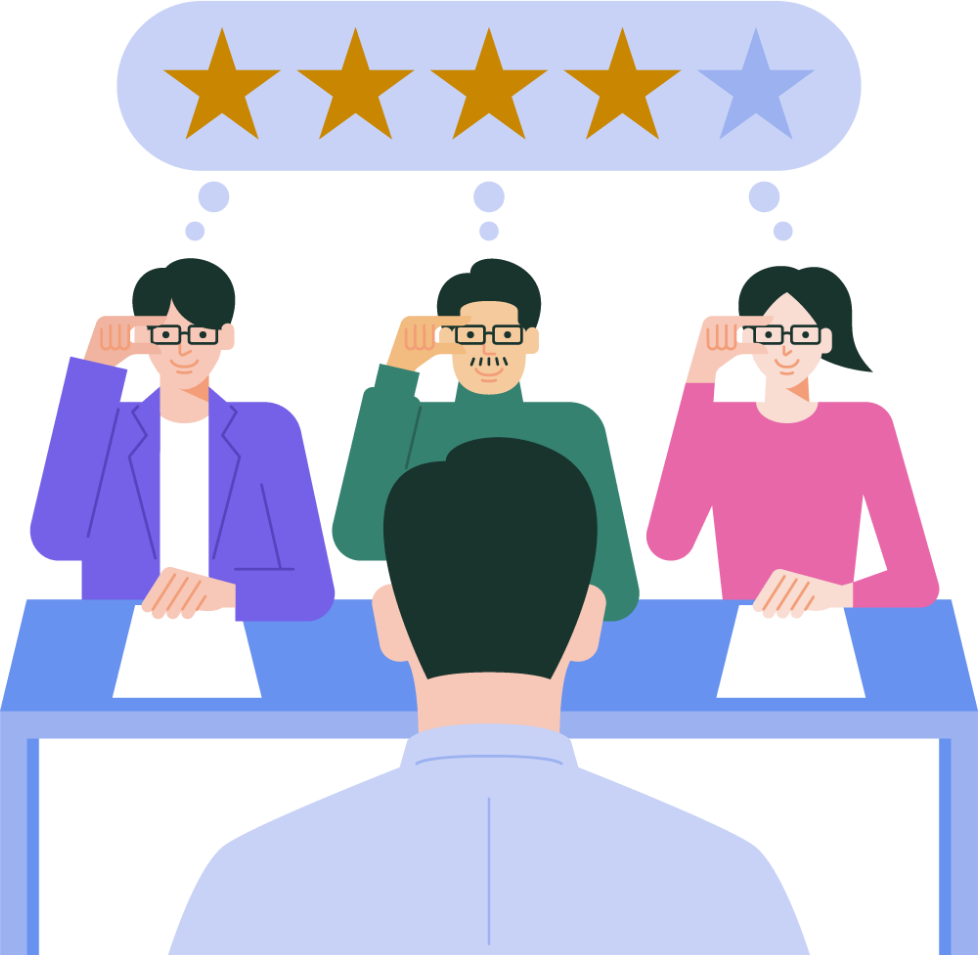 採用時の評価が均一になったイメージ