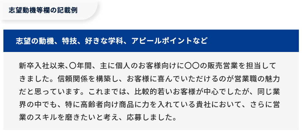 【図版】志望動機等欄の記載例