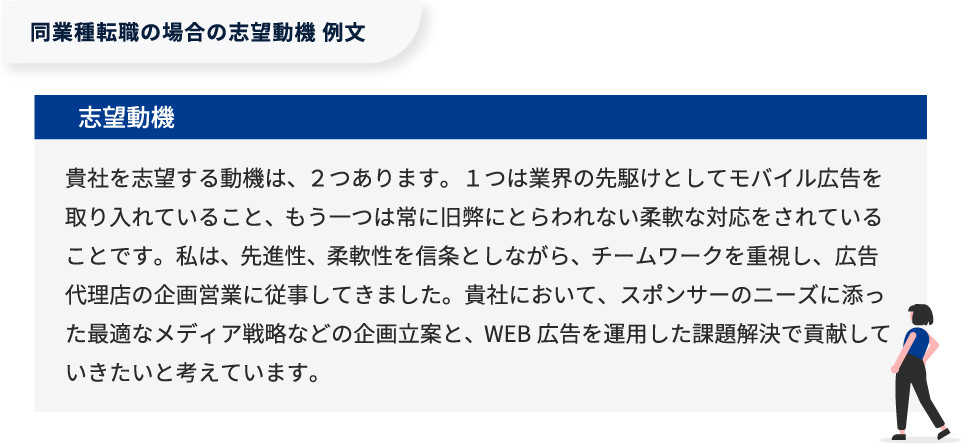 【図版】同業種転職の場合の志望動機例文