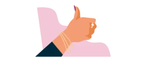 Flat illustration of a hand giving a thumbs up, representing confidence in using Indeed’s employer tools to hire.