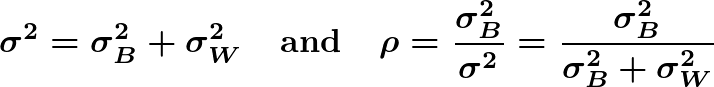 total variance and intraclass correlation definitions