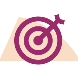 Icon of a bullseye board with an arrow in the middle symbolizing feeling purpose at work.