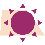 Icon of a sun symbolizing the idea of happiness at work.