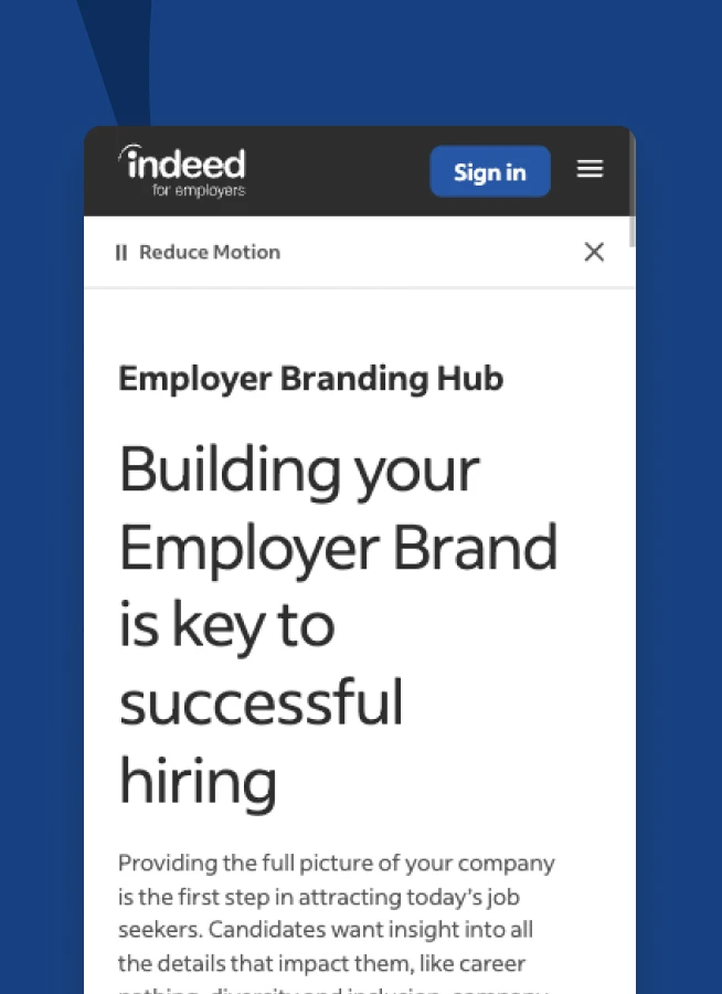 A product representation of Indeed's Hiring Events landing page