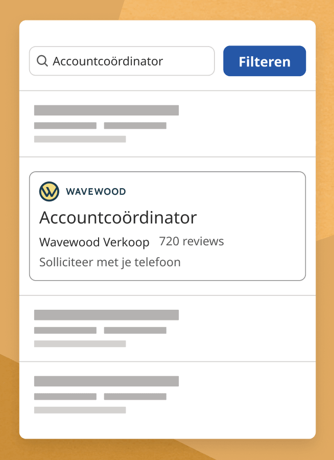 Vacatureplaatsing via Werkgever Uitgelicht met bedrijfslogo om te laten zien hoe uw vermelding eruitziet ten opzichte van uw concurrentie