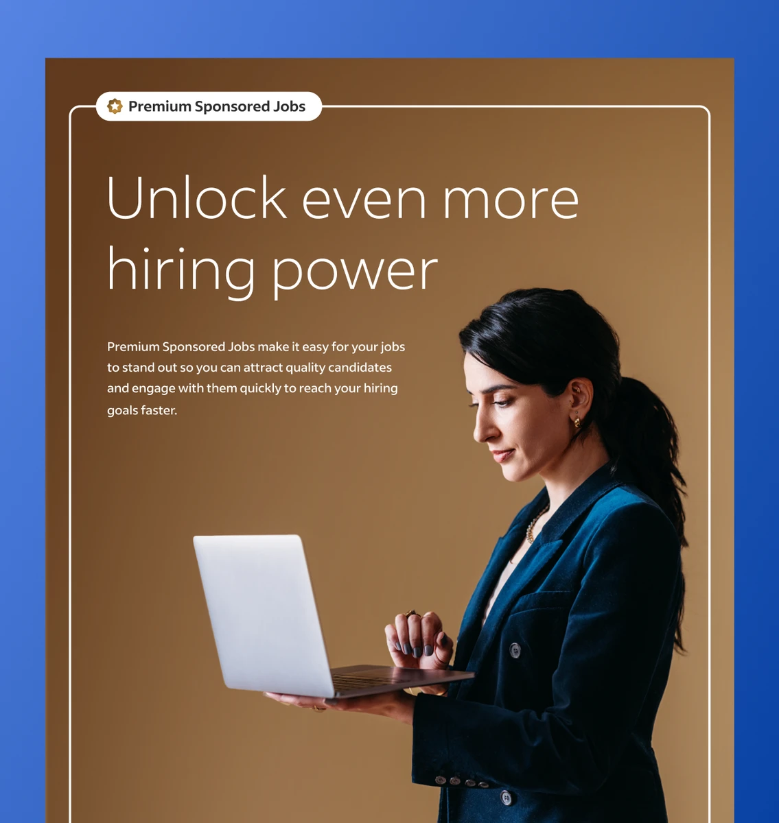 Cover of report showing recruiter holding laptop and title ‘Unlock even more hiring power’