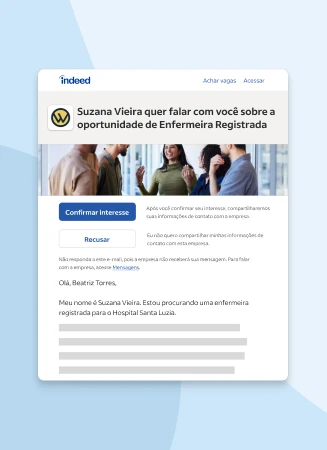 Anúncios de vaga da Empresa Destaque com o logotipo, o banner e a classificação da empresa para mostrar como seus anúncios ficarão em destaque em relação aos concorrentes