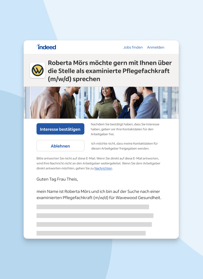 Top-Arbeitgeber-Stellenanzeige mit Unternehmenslogo, Banner und Bewertung zeigt den Unterschied zu Stellenanzeigen von Wettbewerbern