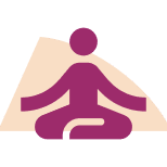Icône d'une personne faisant de la méditation, symbolisant un environnement de travail moins stressant