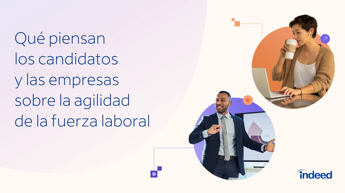 Infografía que muestra las estadísticas de agilidad de la fuerza laboral basadas  en las opiniones de los candidatos y las empresas