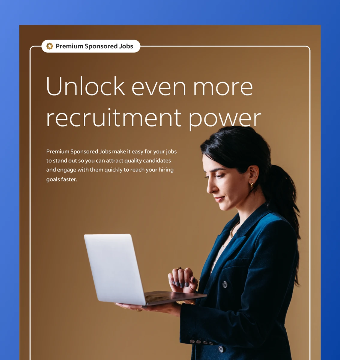Cover of report showing recruiter holding laptop and title ‘Unlock even more recruitment power’