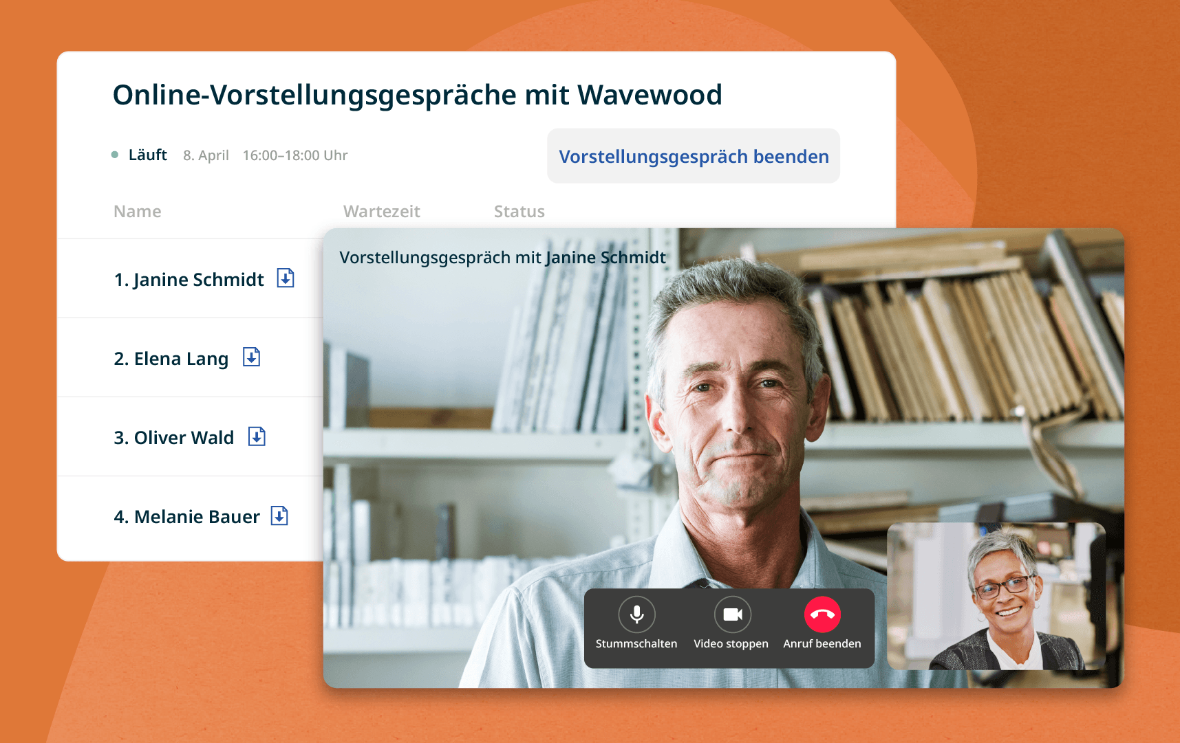 Am Tag der Vorstellungsgespräche melden sich die Arbeitgeber bei Indeed Interview an und können vor den Online-Vorstellungsgesprächen die Lebensläufe der Kandidat*innen prüfen.