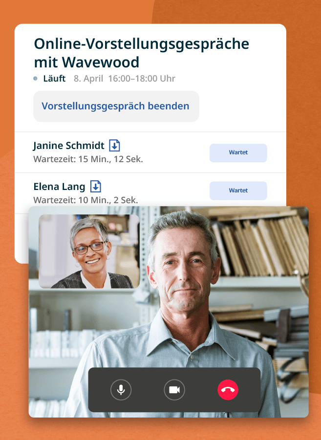 Am Tag der Vorstellungsgespräche melden sich die Arbeitgeber bei Indeed Interview an und können vor den Online-Vorstellungsgesprächen die Lebensläufe der Kandidat*innen prüfen.