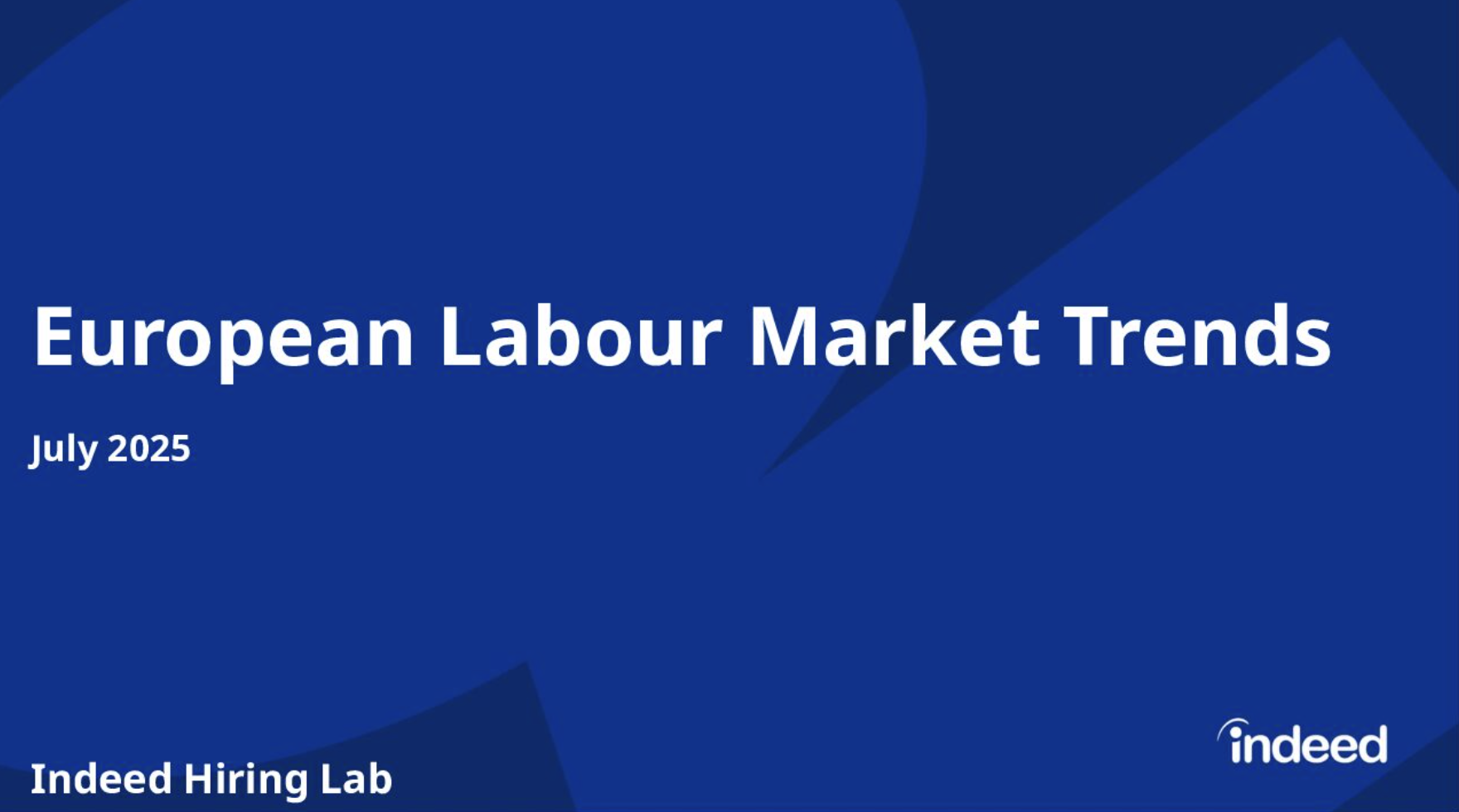 White text on blue background with text European Labour Market Trends July 2025