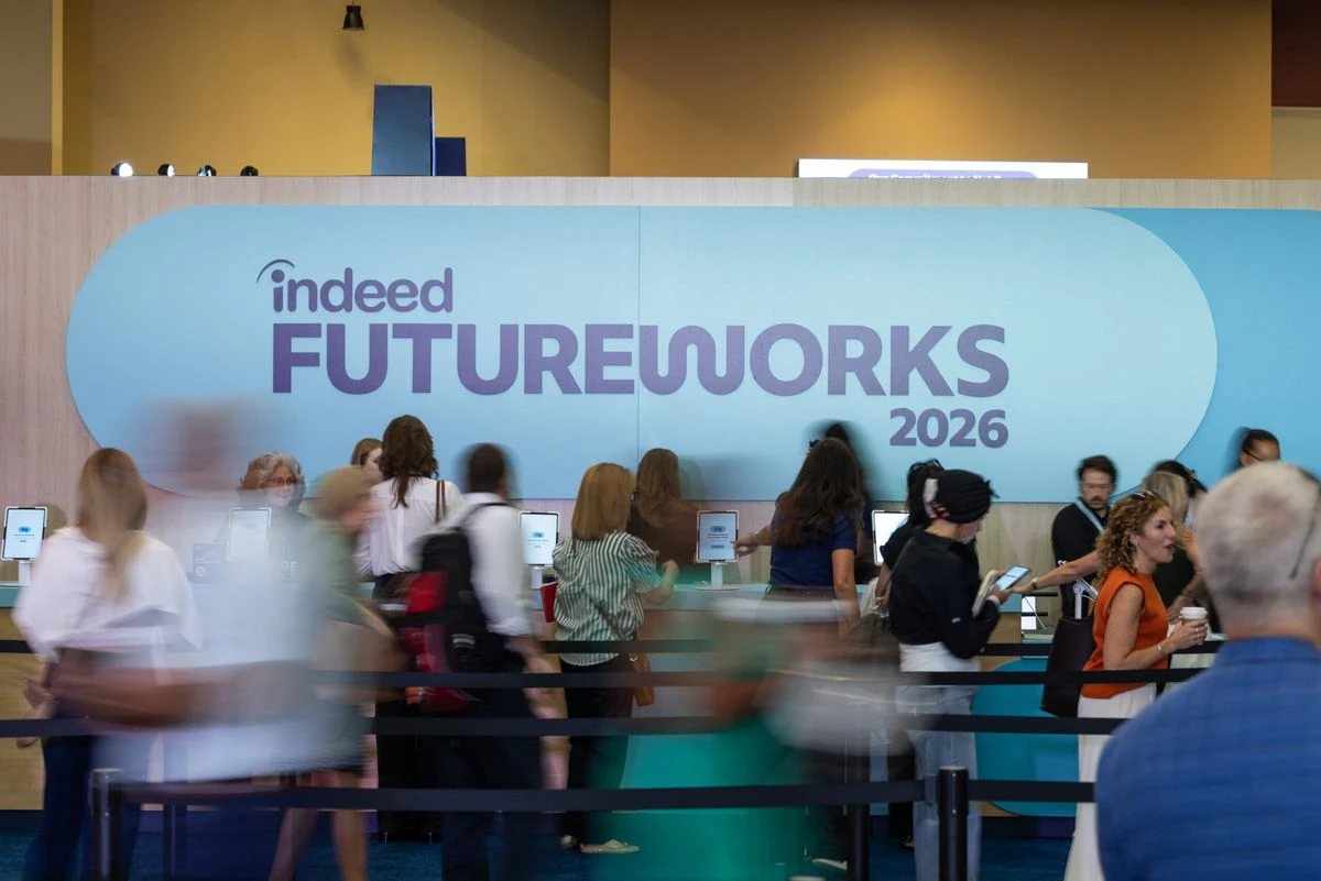 Registration desk at Indeed FutureWorks 2026